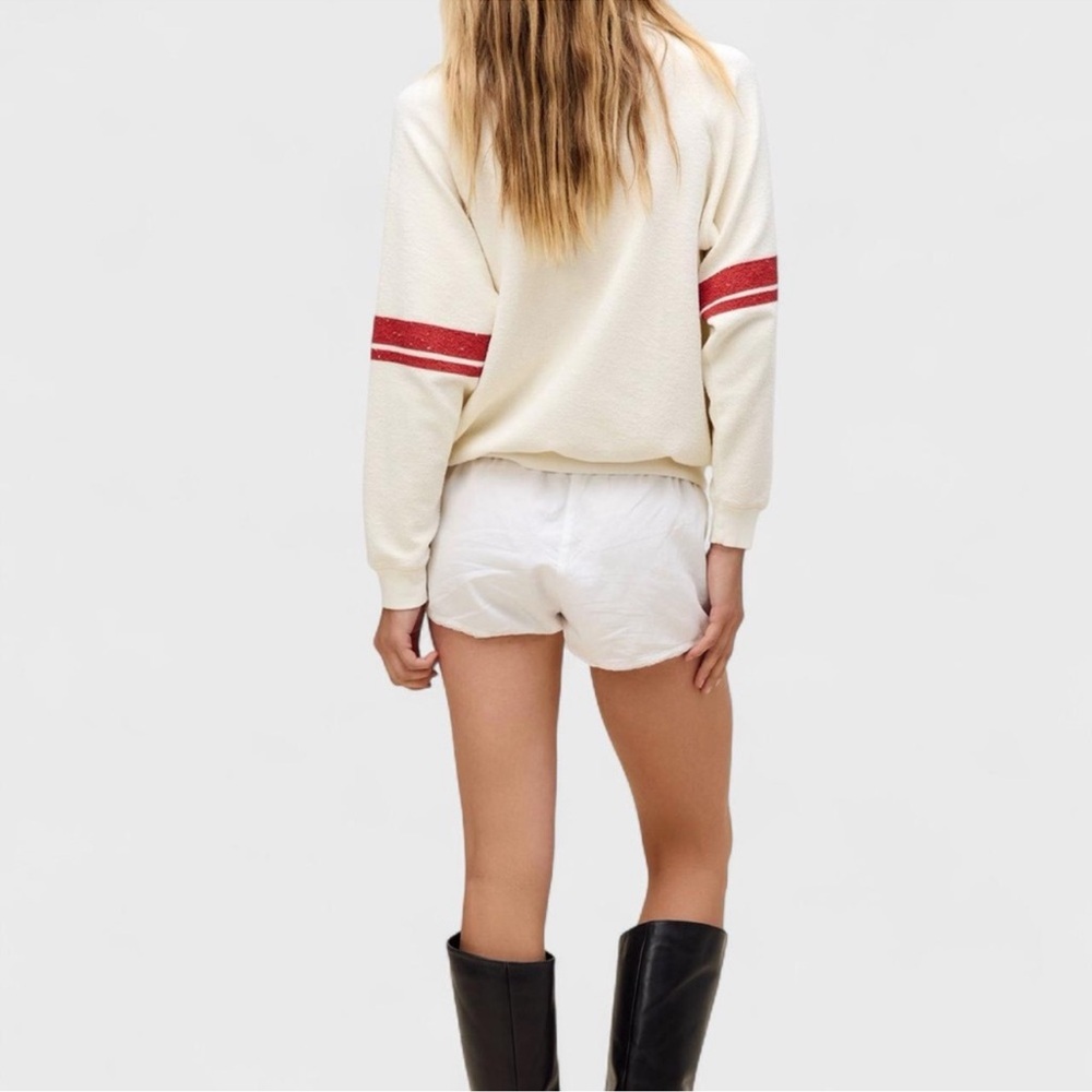 Daydreamer Doors Raglan Cream Sweatshirt with Red Graphic Logo Size Small NWT - Picture 9 of 13